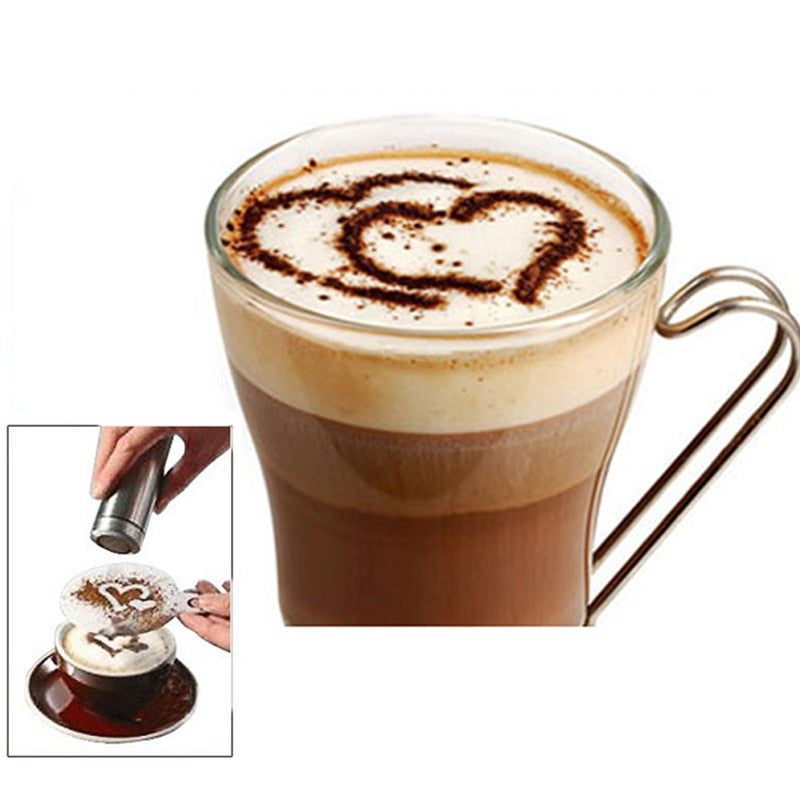 16Pcs Coffee Cake Decoration Cupcake Plastic Stencil
