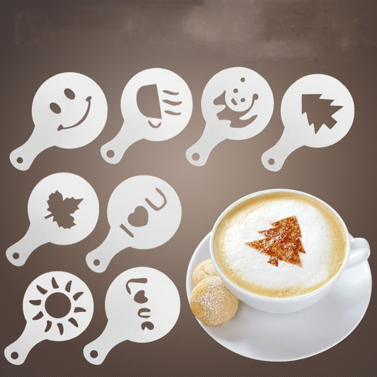 16Pcs Coffee Cake Decoration Cupcake Plastic Stencil